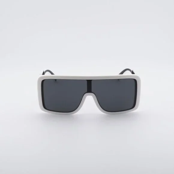 Dolce & Gabbana DG6204 331287 Sunglasses White Shield Frame, Dark Grey Lenses Dolce & Gabbana DG6204 331287 Sunglasses White Shield Frame  main image 4
